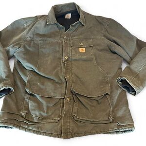 Vintage Carhartt Duck Quilt Lined Green Jacket Men's 3XL
